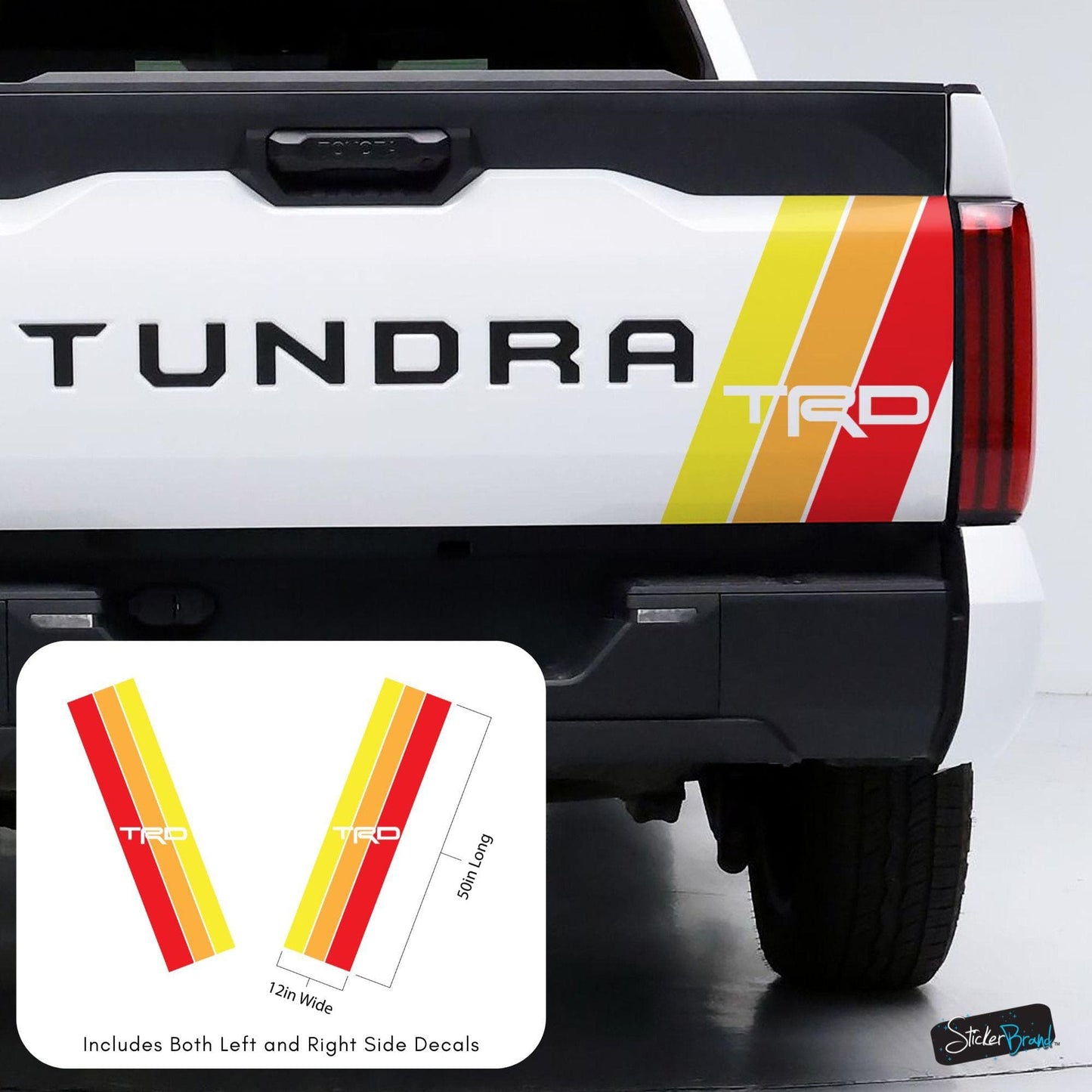 Yellow, Orange, Red TRD Stripes Toyota Truck Decal. #6968