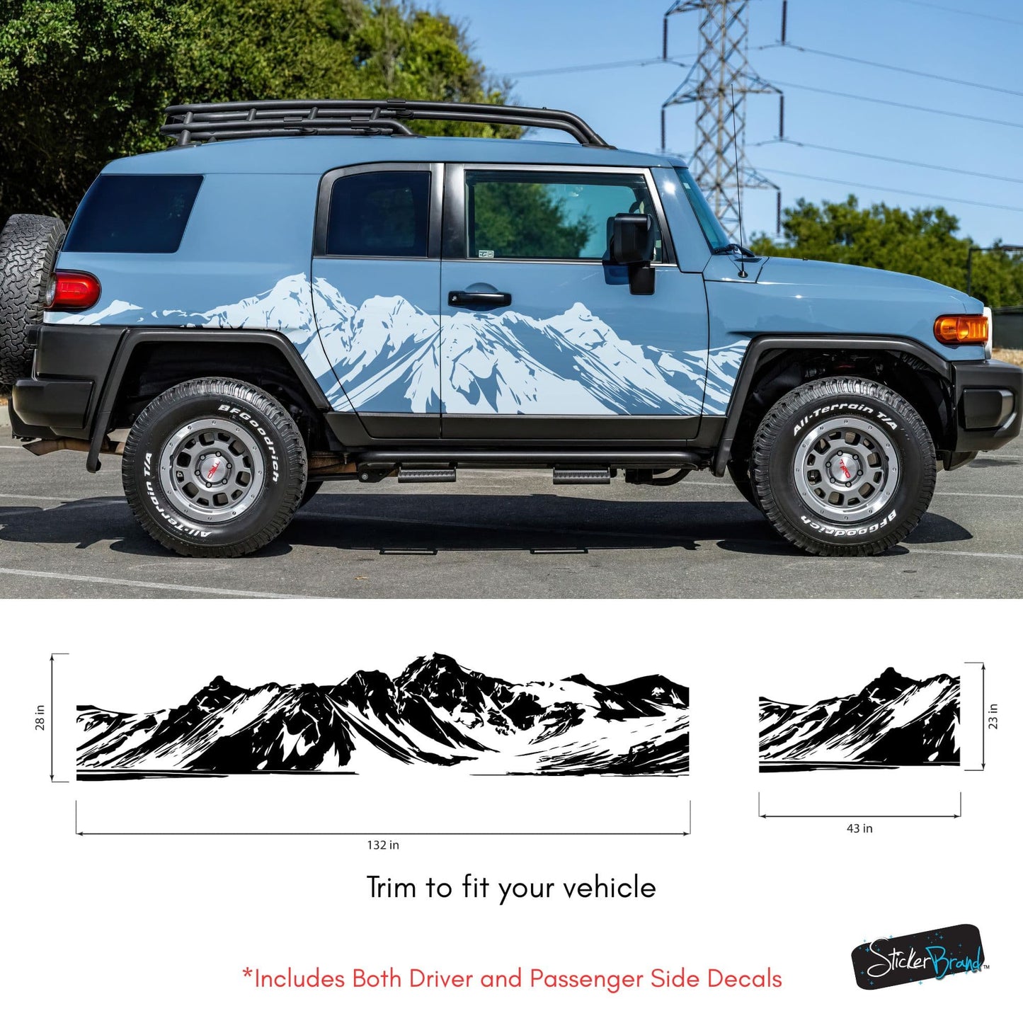 Mountain Truck Graphic Decal. Overland Vinyl Decal. #7085-Sup