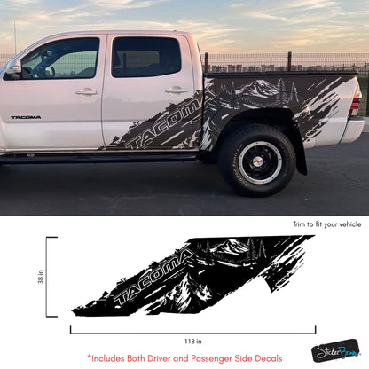 Tacoma Truck Decal Graphic Sticker. Mountain Off-Road Outlander. #7112-Sup