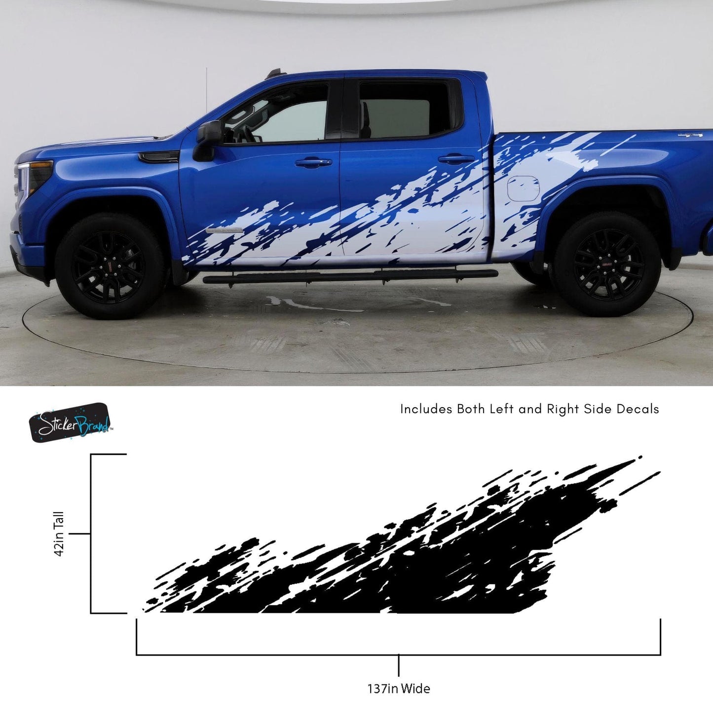 Truck Mud Splash Graphic Sticker. Silverado / GMC Sierra. #6898
