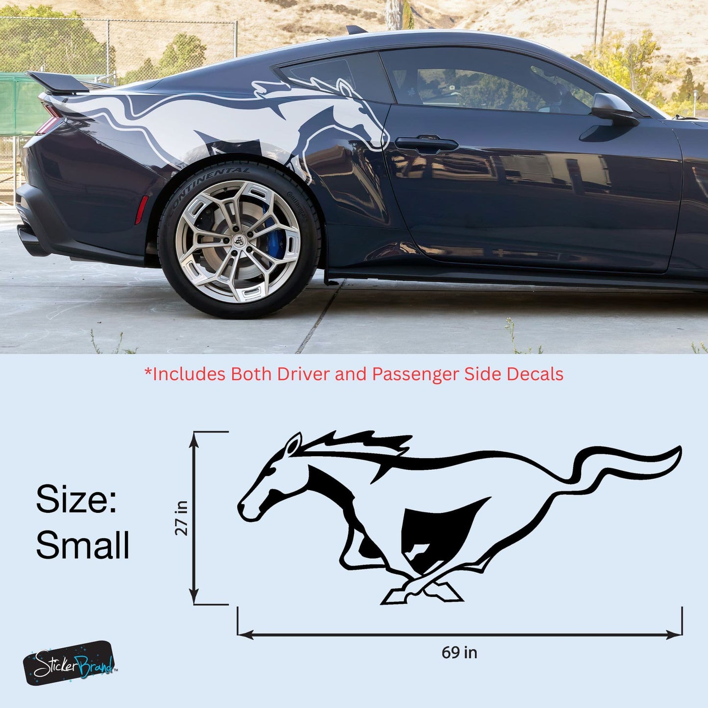 Mustang Horse Graphic Decal for Mustang Car, Mustang Mach-E. #7096-Sup