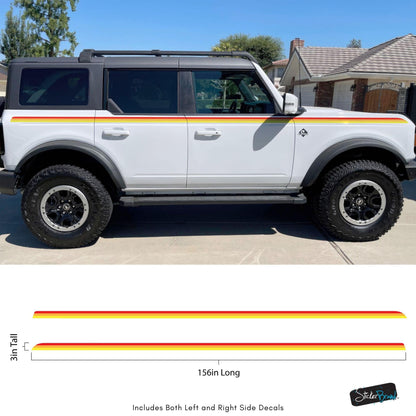 3 Color Stripes Bronco Decal Sticker. #6953