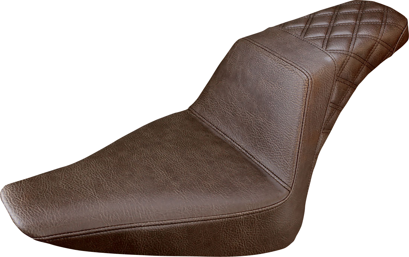 SADDLEMEN Step-Up Seat - Rear Lattice Stitch - Brown - FLS 812-26-173BR