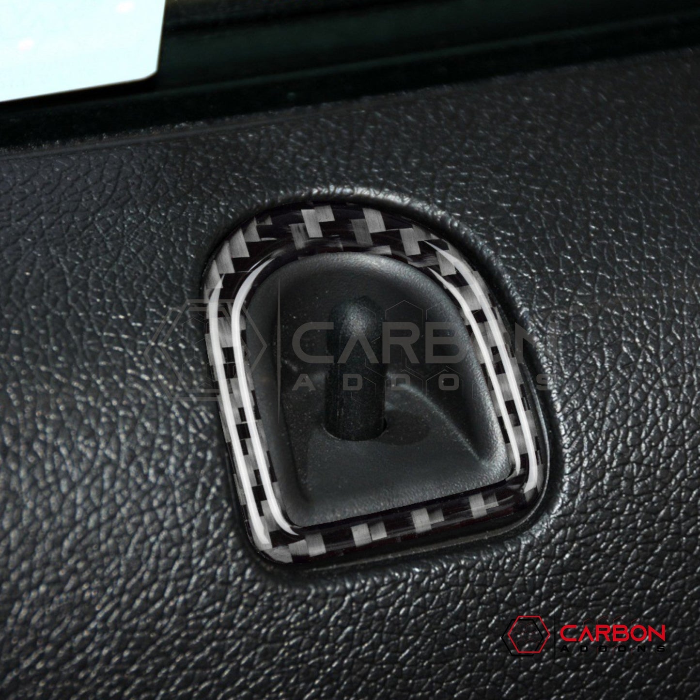 Real Carbon Fiber Door Lock Trim Overlay | Mustang 2005-2009
