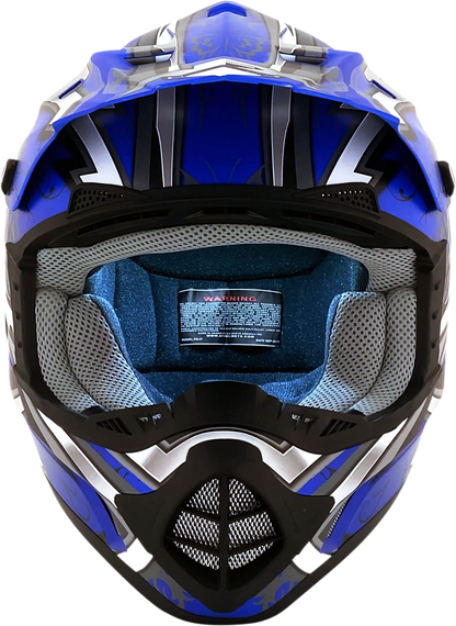 AFX FX-17 Helmet - Butterfly - Matte Blue - Medium 0110-7123