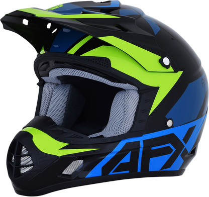 AFX FX-17 Helmet - Aced - Blue/Lime - Small 0110-6499