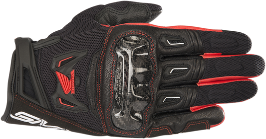 ALPINESTARS Honda SMX-2 Air Carbon V2 Gloves - Black/Red - 2XL 3567818-13-2X