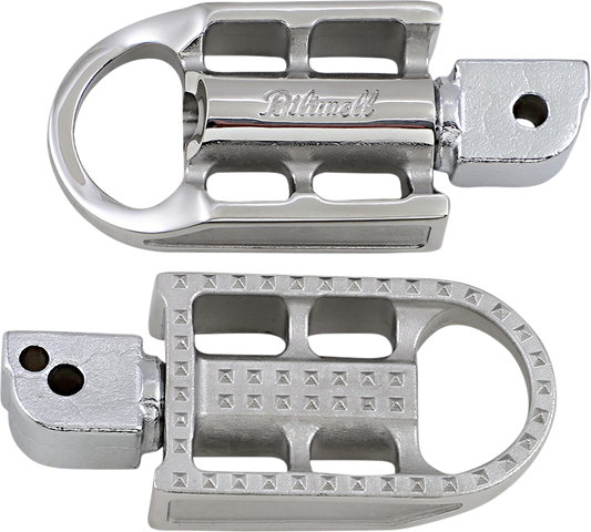 BILTWELL Mushman Footpegs - Standard - Raw Polished 7002-302-04