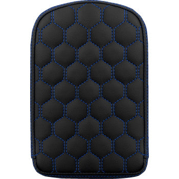 SADDLEMEN RoadSofa™ Sissy Bar Pad - Honeycomb - Blue Stitching 041149BLU