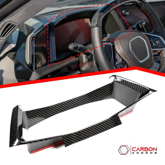 2026+ C8 Corvette Real Carbon Fiber Gauge Cluster Trim Cover