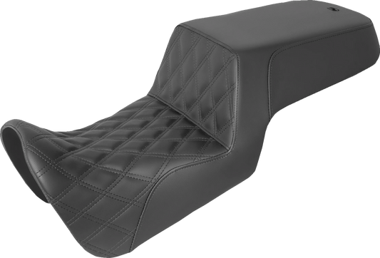 SADDLEMEN Step Up Seat - Front Lattice Stitch/Rear Smooth - Black 821-34-172