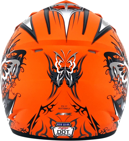 AFX FX-17 Helmet - Butterfly - Matte Orange - XS 0110-7111