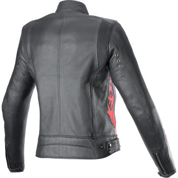 ALPINESTARS Stella Dyno Leather Jacket - Black/Haute Red - XS 3113924-1346-XS