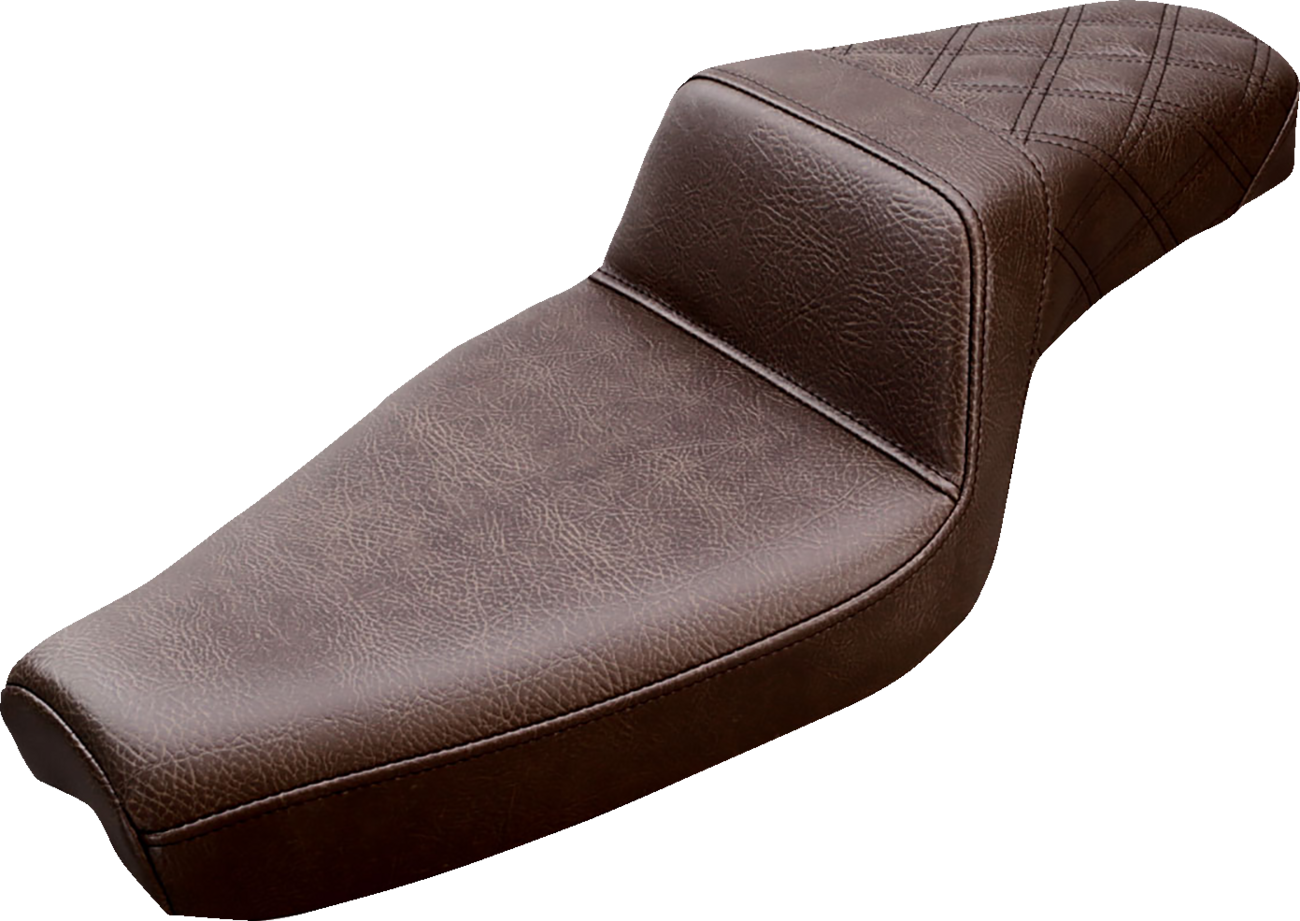 SADDLEMEN Step-Up Seat - Rear Lattice Stitch - Brown - XL 879-03-173BR
