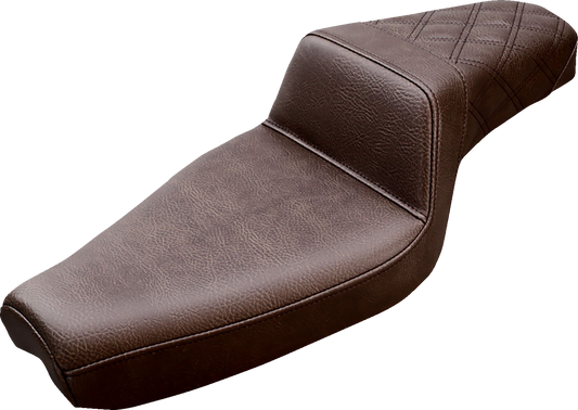 SADDLEMEN Step-Up Seat - Rear Lattice Stitch - Brown - XL 879-03-173BR