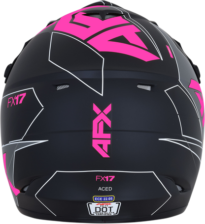 AFX FX-17 Helmet - Aced - Matte Black/Pink - Medium 0110-6511