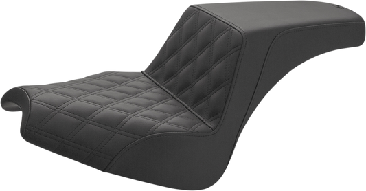 SADDLEMEN Step Up Seat - Front Lattice/Rear Smooth - Black - Chief I21-04-172