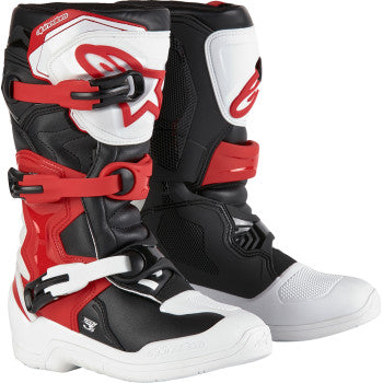 ALPINESTARS Youth Tech3S Boots - White/Black/Red - US 4 2014024-2030-4