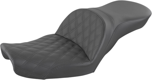 SADDLEMEN Explorer Seat - Lattice Stitched - Dyna 896-04-029LS