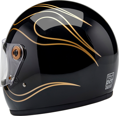 BILTWELL Gringo S Helmet - Gloss Black Flames - 2XL 1003-567-506