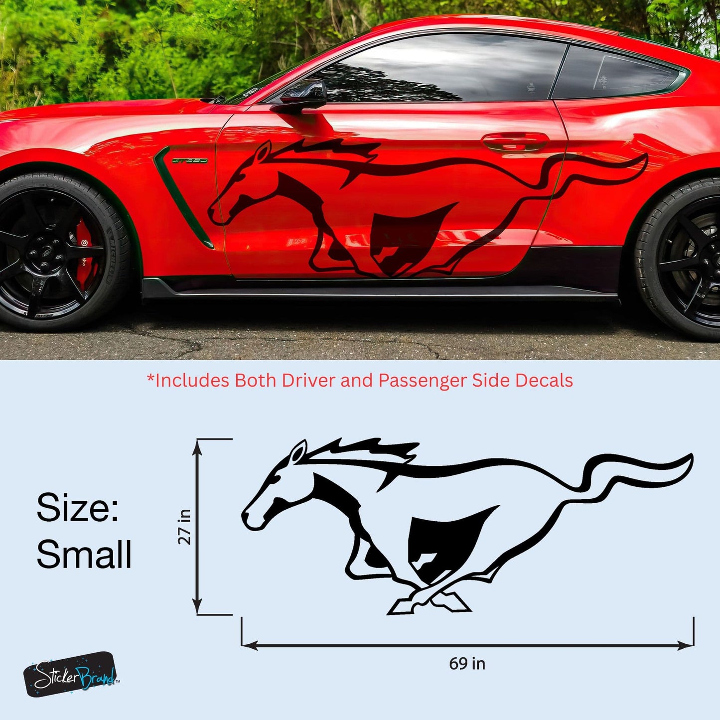 Mustang Horse Graphic Decal for Mustang Car, Mustang Mach-E. #7096-Sup