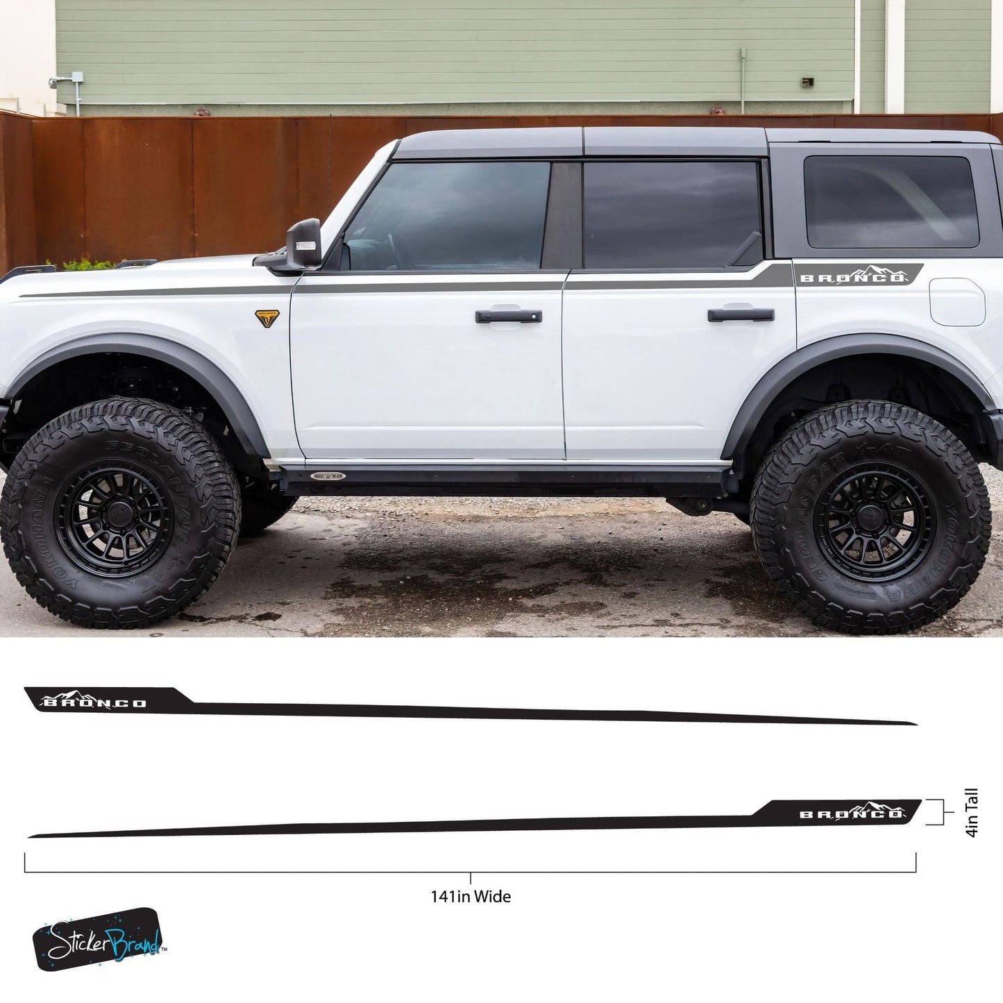 Offroad Overland Bronco Stripes Decal Sticker. #7035
