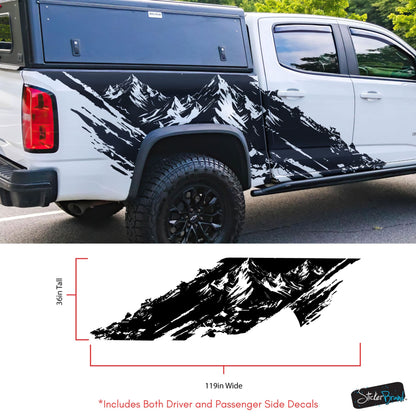 Chevy Colorado Truck Mud Splash Mountain Vinyl Car Graphic Sticker. Set of 2. #7110-Sup