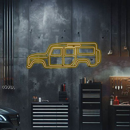 Defender 110 Metal Neon Car Wall Art - MTN0032
