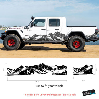 Mountain Truck Graphic Decal. Overland Vinyl Decal. #7085-Sup