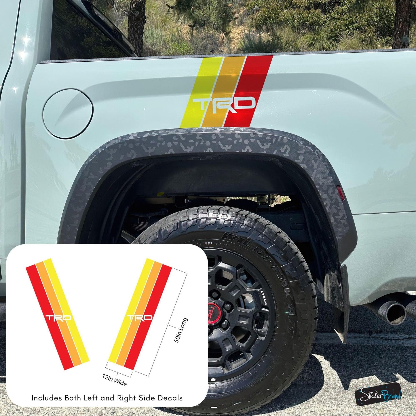 Yellow, Orange, Red TRD Stripes Toyota Truck Decal. #6968
