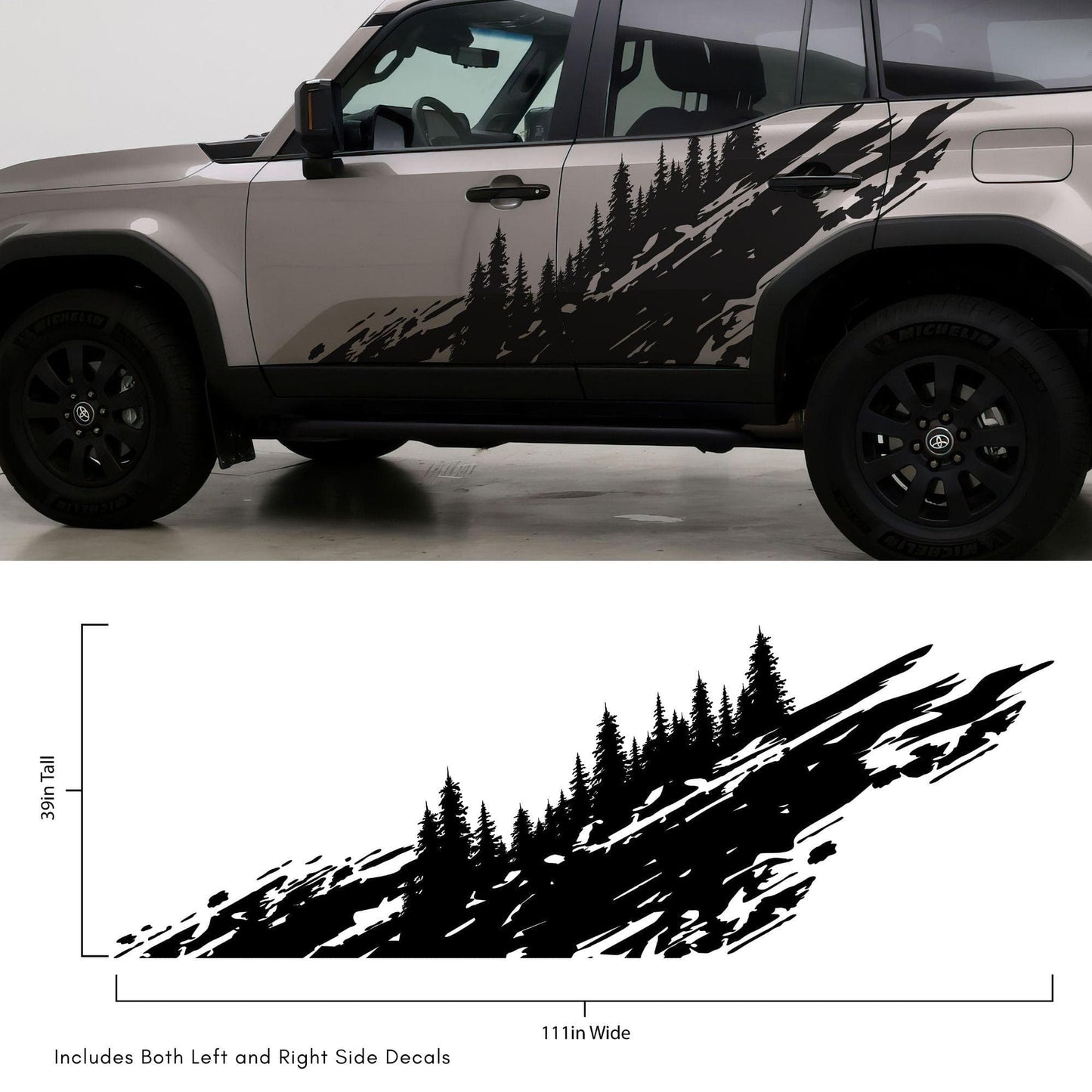 Overland Forest Tree Mud Splash Truck Decal. #6849