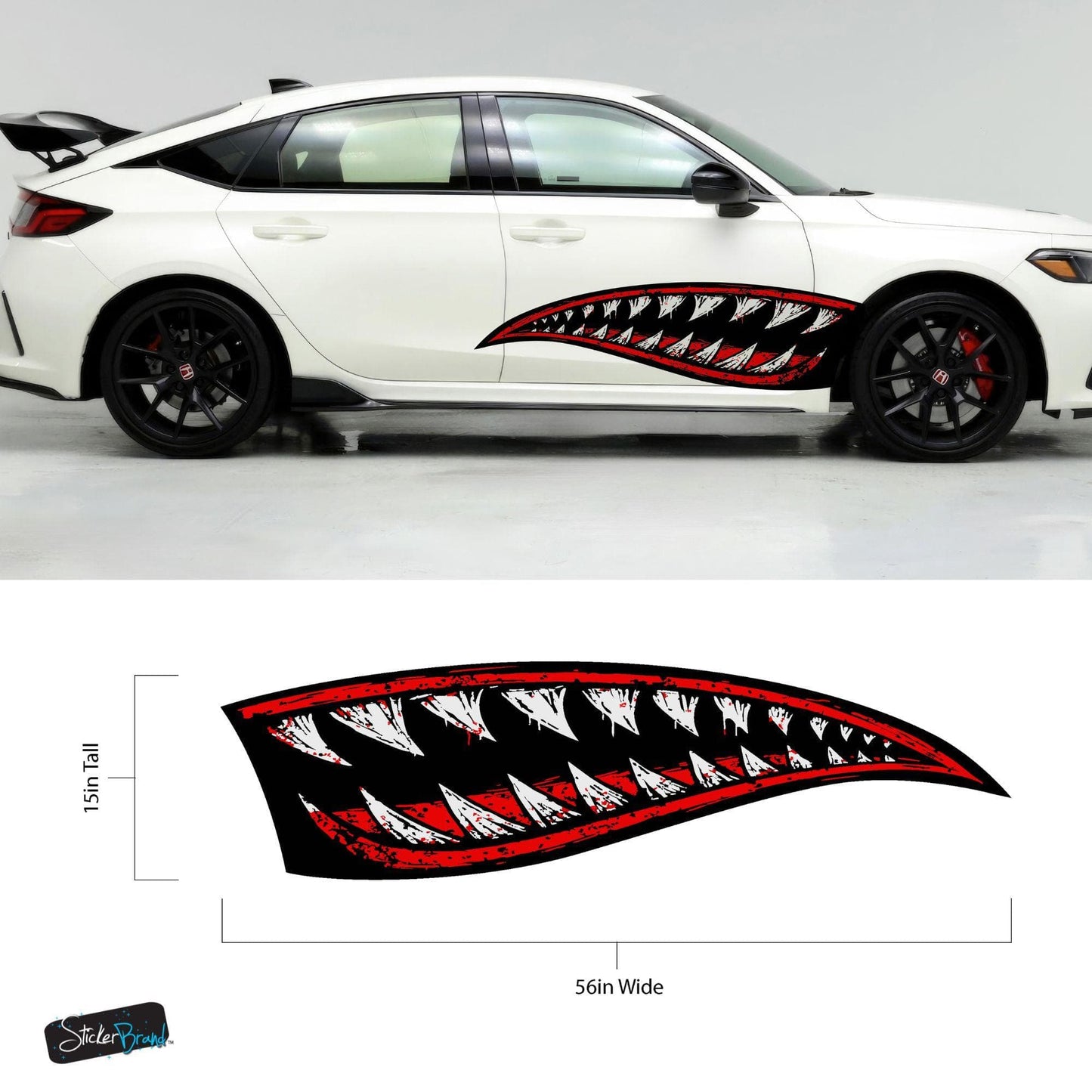 Flying Tiger Shark Military Bomber Design Decal. Jaws Decal. #6992