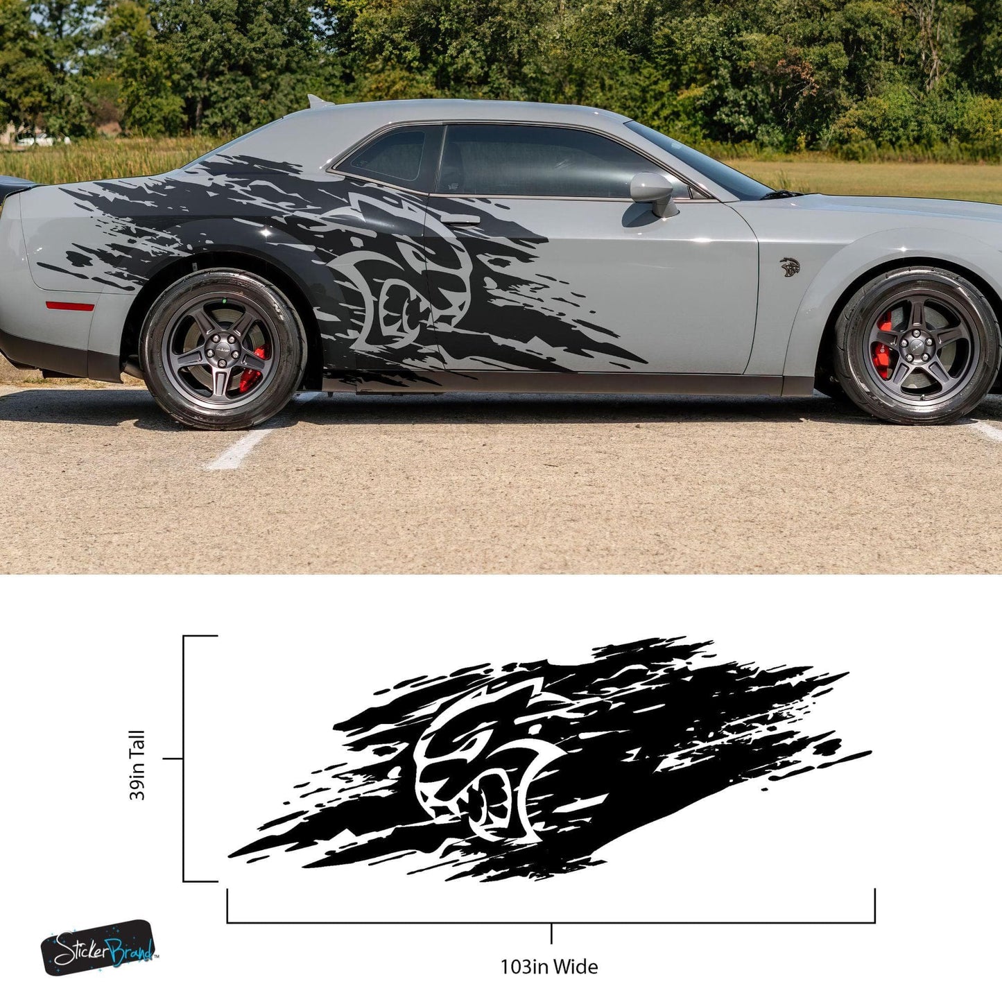 Hellcat Decal Sticker for Challenger, Charger, Durango SRT. #7003-Sup