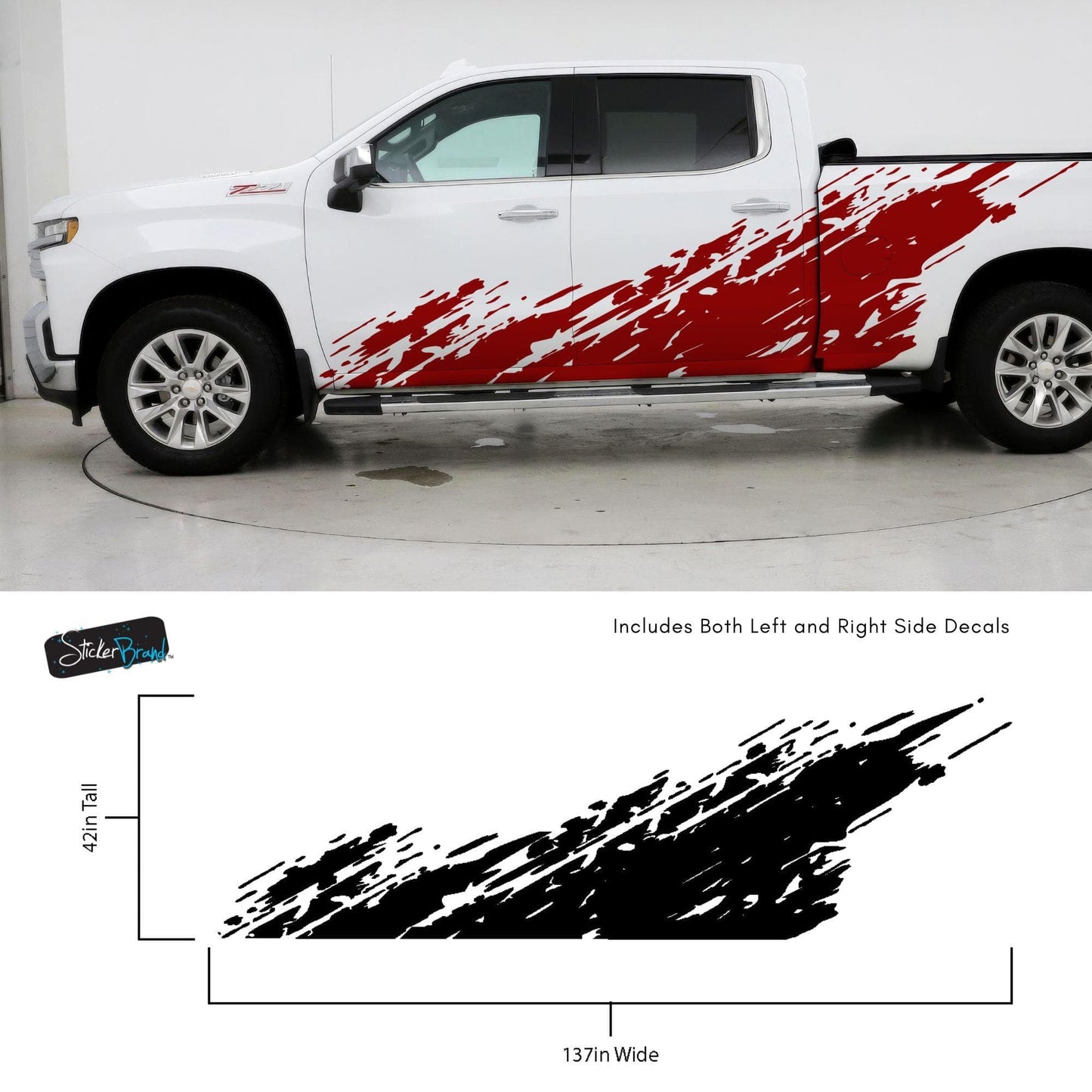 Truck Mud Splash Graphic Sticker. Silverado / GMC Sierra. #6898