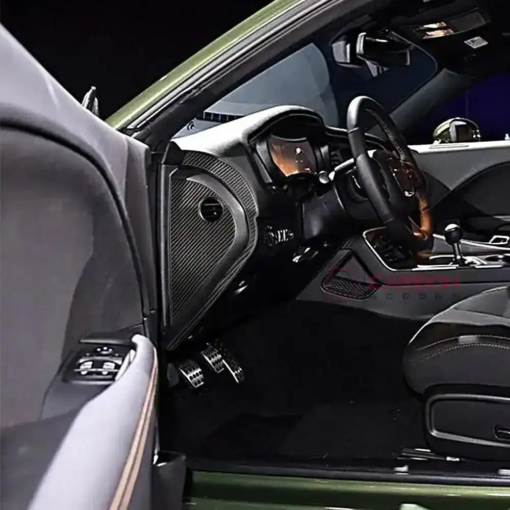 4PCS Carbon Fiber Dashboard Side Panel Overlay for Dodge Challenger 2015-2023