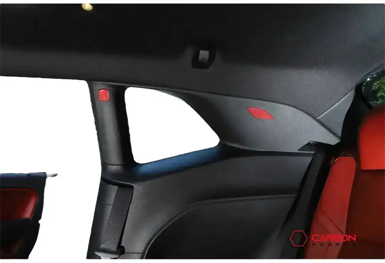 [4pcs] Carbon Fiber Interior Rear Seat Side Trim Overlay for Dodge Challenger 2015-2023
