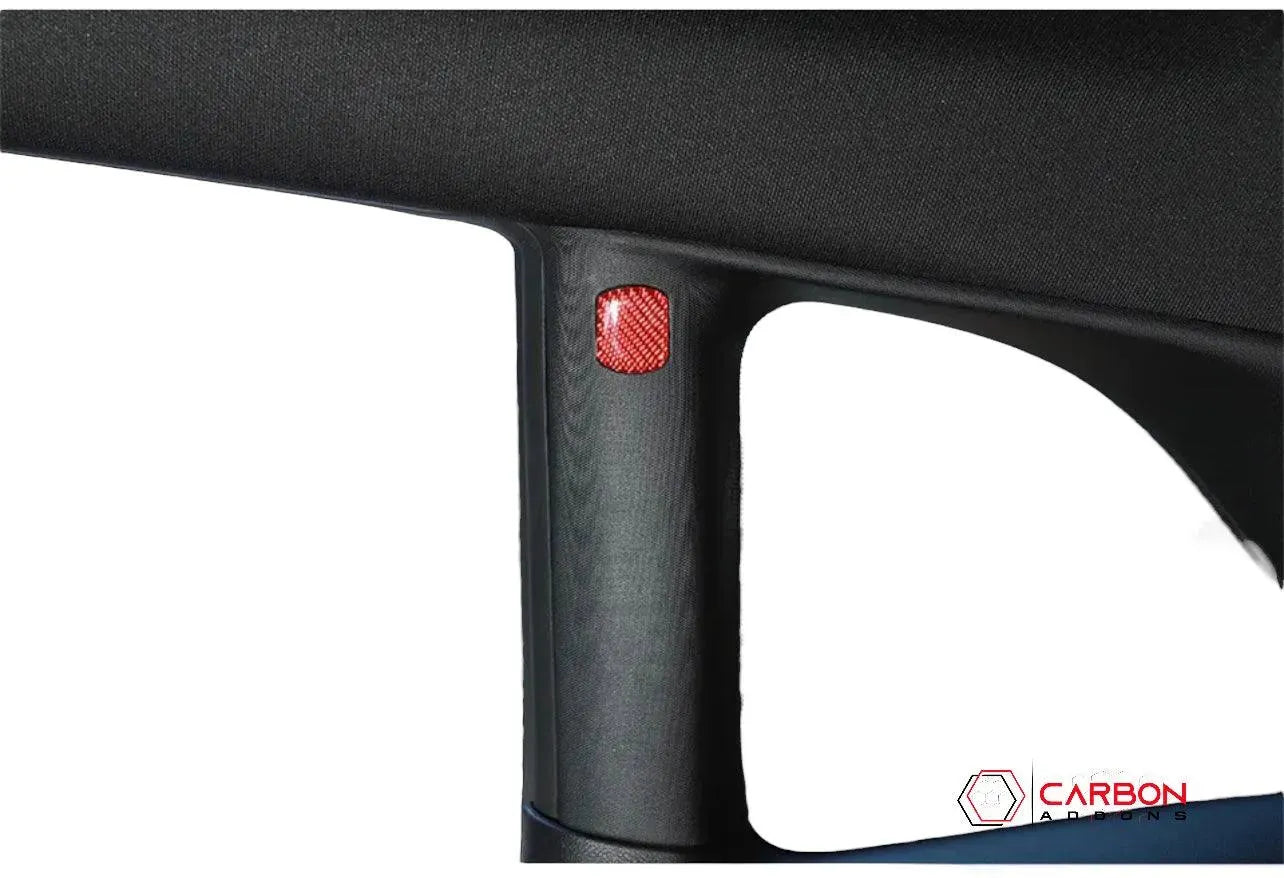 [4pcs] Carbon Fiber Interior Rear Seat Side Trim Overlay for Dodge Challenger 2015-2023