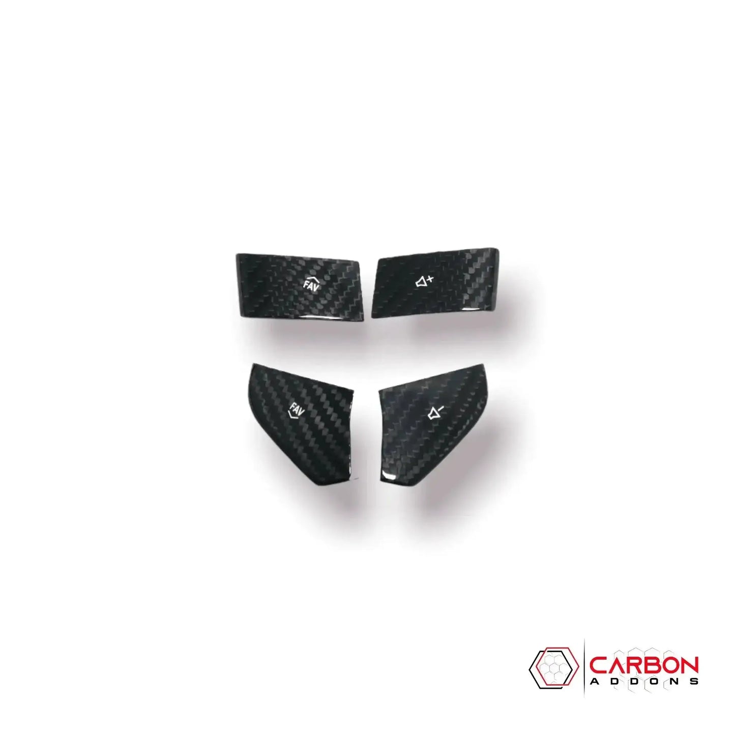 C8 Corvette Real Carbon Fiber Steering Wheel Volume Button Covers | Interior Upgrade (2020–2026)