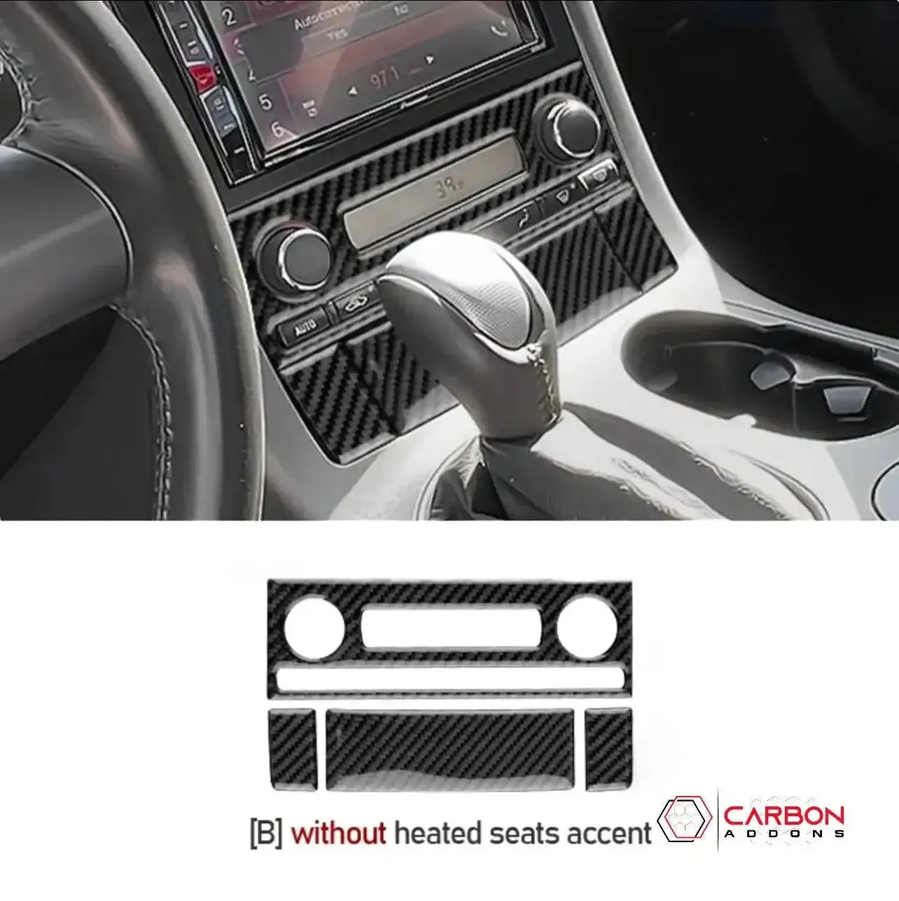 [4pcs] Real Carbon Fiber AC Control Panel Overlay | C6 2005-2013 Corvette