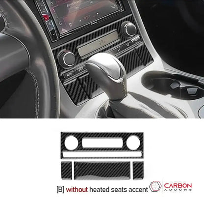 [4pcs] Real Carbon Fiber AC Control Panel Overlay | C6 2005-2013 Corvette