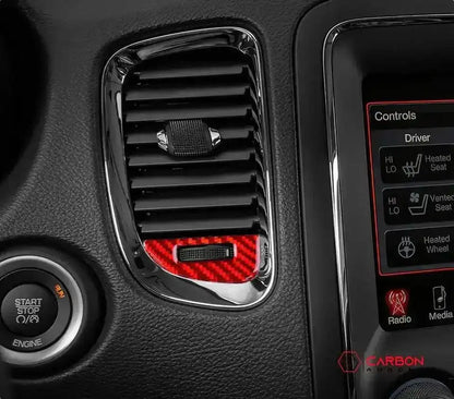 [4pcs] Real Carbon Fiber Dash AC Vent Control Trim Overlay for 2011-2020 Dodge Durango