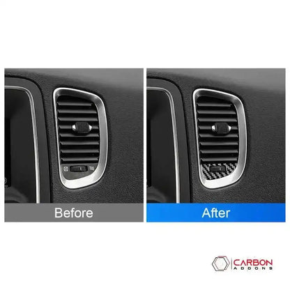 [4pcs] Real Carbon Fiber Dash AC Vent Control Trim Overlay for 2011-2020 Dodge Durango