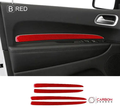 [4pcs] Real Carbon Fiber Door Panel Trim Overlay for 2011+ Dodge Durango