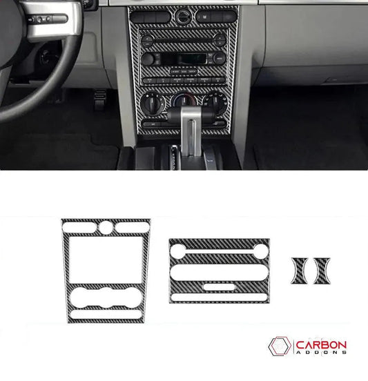 [4pcs] Real Carbon Fiber Infotainment Radio Trim Overlay | Mustang 2005-2009