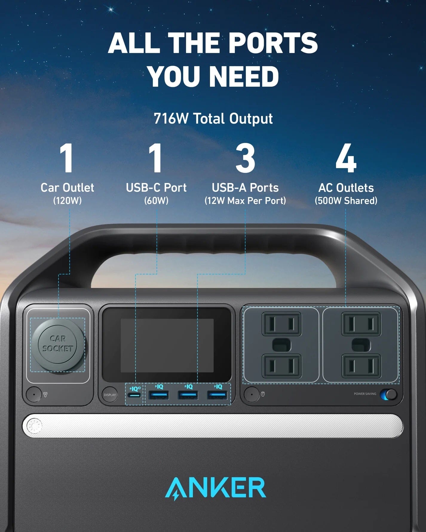 Anker SOLIX 536 Portable Power Station (508Wh/500W)