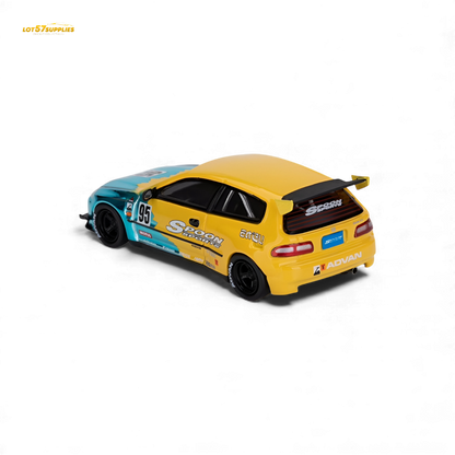 (Pre-Order) ET Model Pandem Civic EG6 Mk5 Rocket Bunny - Spoon Blue 1:64