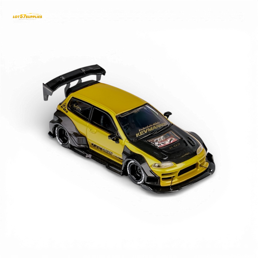 (Pre-Order) DCM Kevmannz Civic EG Ver.1 - Gold Carbon Fiber Short Tail 1:64