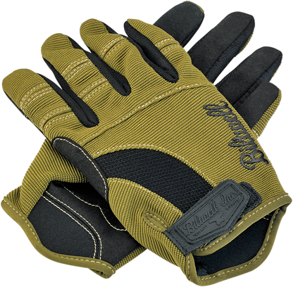 BILTWELL Moto Gloves - Olive/Black - Large 1501-0309-004