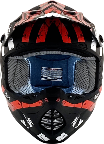 AFX FX-17 Helmet - Attack - Matte Black/Red - Large 0110-7151