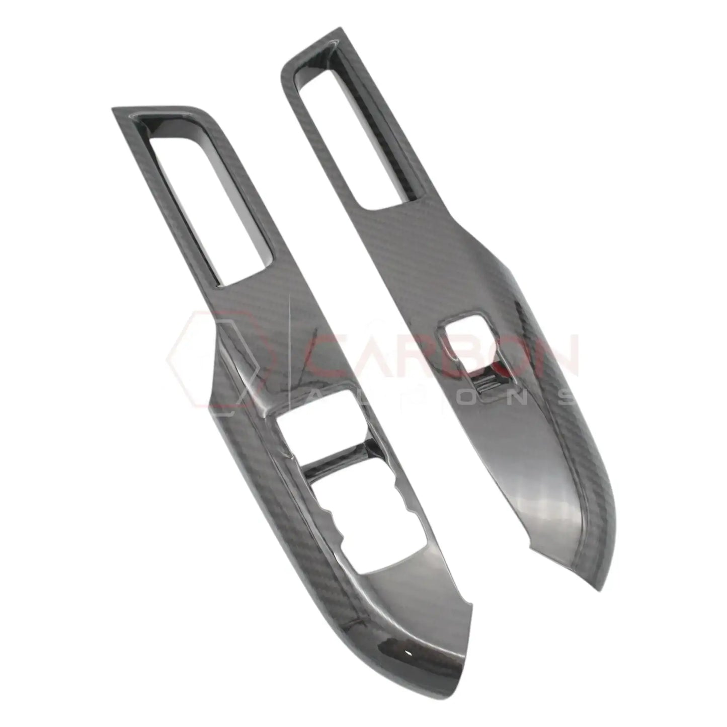 Real Carbon Fiber Window Switch Control Trim Covers V2 for 2024+ Ford Mustang